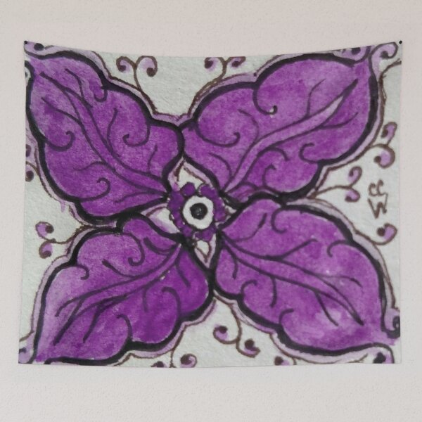 Item preview, Zentangle 304 Oak leaf in Purple designed and sold by CCWillow.