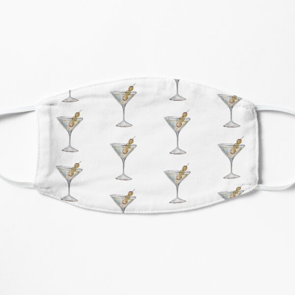 Quarantini Cocktail Martini Pattern Flat Mask