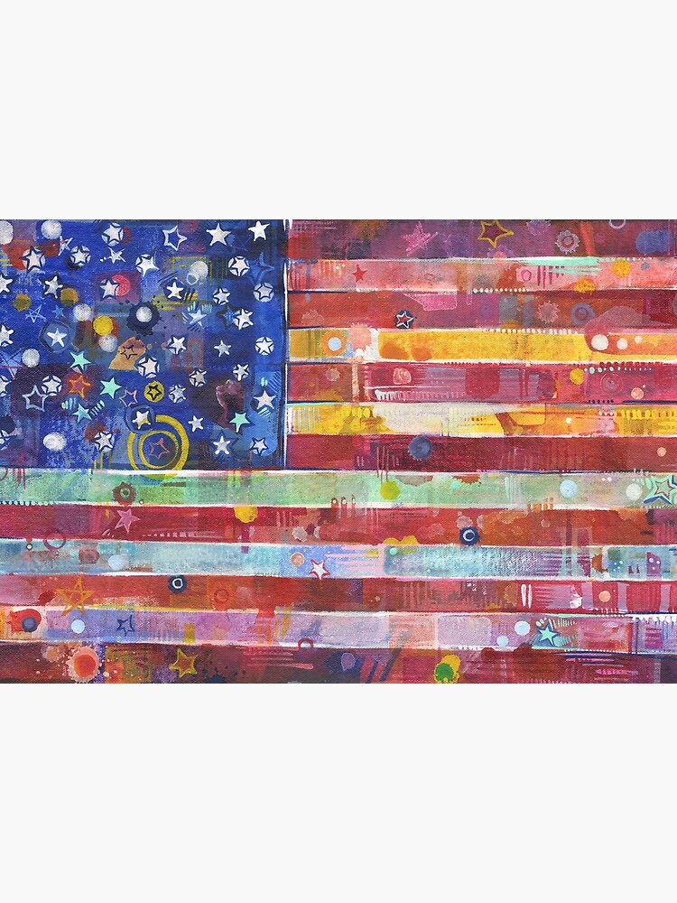 Rainbow American Flag Painting - 2020 by gwennpaints