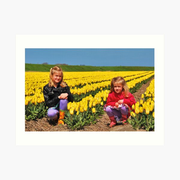 My roses between the tulips..... Art Print