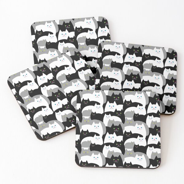 Item preview, Funny Black White and Gray Kitty Cats designed and sold by AntiqueImages.