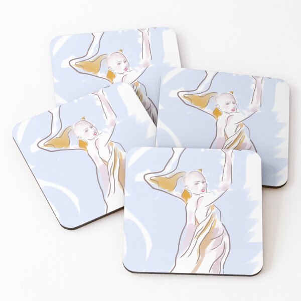 Item preview, Light soothing pastel watercolor fine line-art illustration Grimes IDORU Miss Anthropocene fanart portrait designed and sold by cultfavourite.