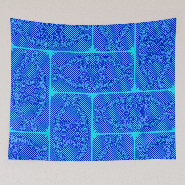 Item preview, The Blue Wars - A modern Vector graphic take on classic blue stonewear tiles. designed and sold by Michael Pulley.
