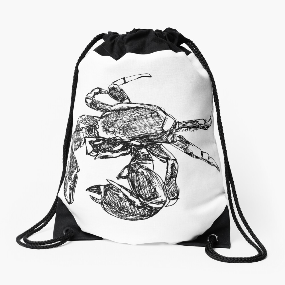 Maria the Crab Drawstring Bag