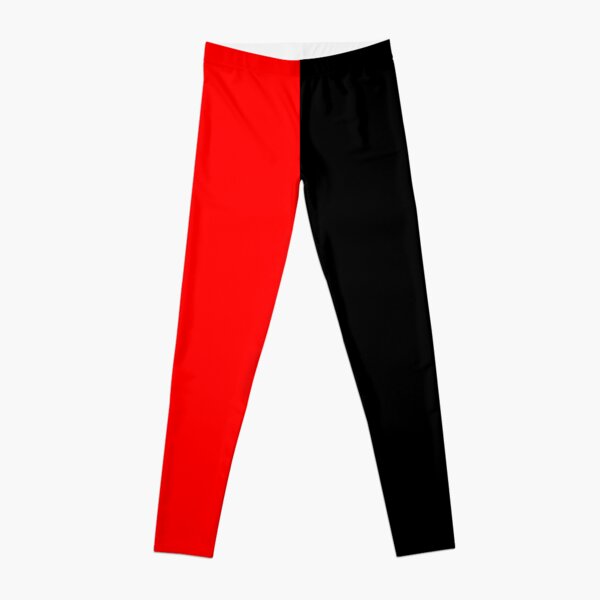 Half Black Half Red Miniskirt Leggings