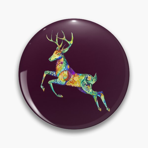 Item preview, Jumping Deer - Colourful Animal Illustration designed and sold by SeraphineArts.
