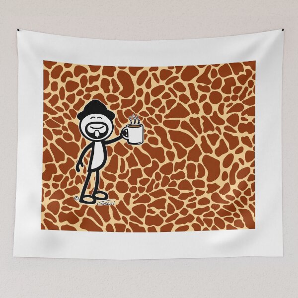 Item preview, GG Coffee Guy Stick Figure Giraffe Print designed and sold by GDGCreations.