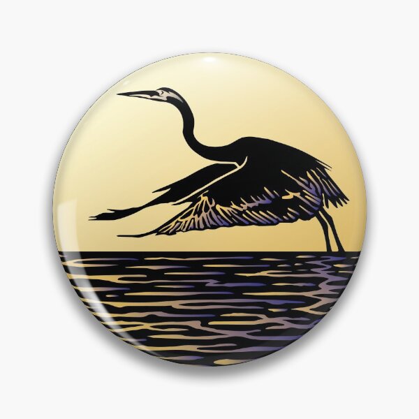 Item preview, Great Blue Heron Flying in front of Sun designed and sold by LucentJourneys.