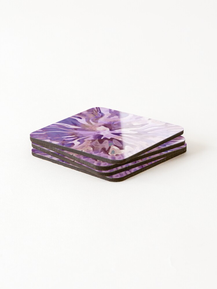 Thumbnail 4 of 5, Coasters (Set of 4), Pretty Abstract Purple Pattern designed and sold by RootSquare.