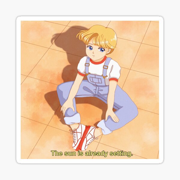 "80s Japanese Retro Anime Overalls Girl" Sticker for Sale by Jieul
