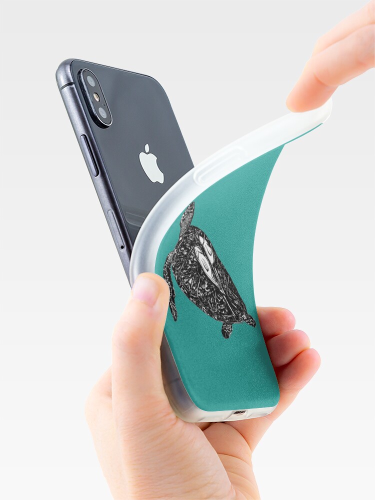 Alternate view of Lucy the Sea Turtle with Remora iPhone Case & Cover