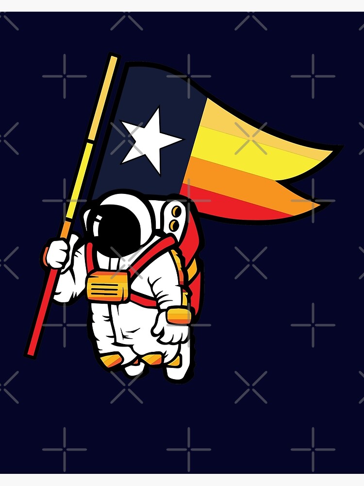 Houston Champ Texas Flag Astronaut Space City Art Board Print for Sale by  NabShirts