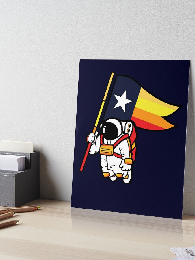 Houston Champ Texas Flag Astronaut Space City Art Board Print for Sale by  NabShirts