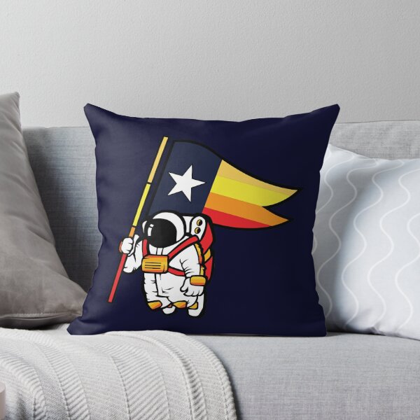 Houston Space City Astronaut Gift Houston Space City Astronaut Throw  Pillow, 16x16, Multicolor