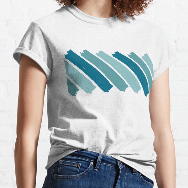 Turquoise Ombre Paint Splashes Classic T-Shirt