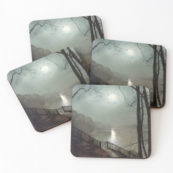 Item preview, John Atkinson Grimshaw - Moonlight on the Lake, Roundhay Park designed and sold by ArtExpression.