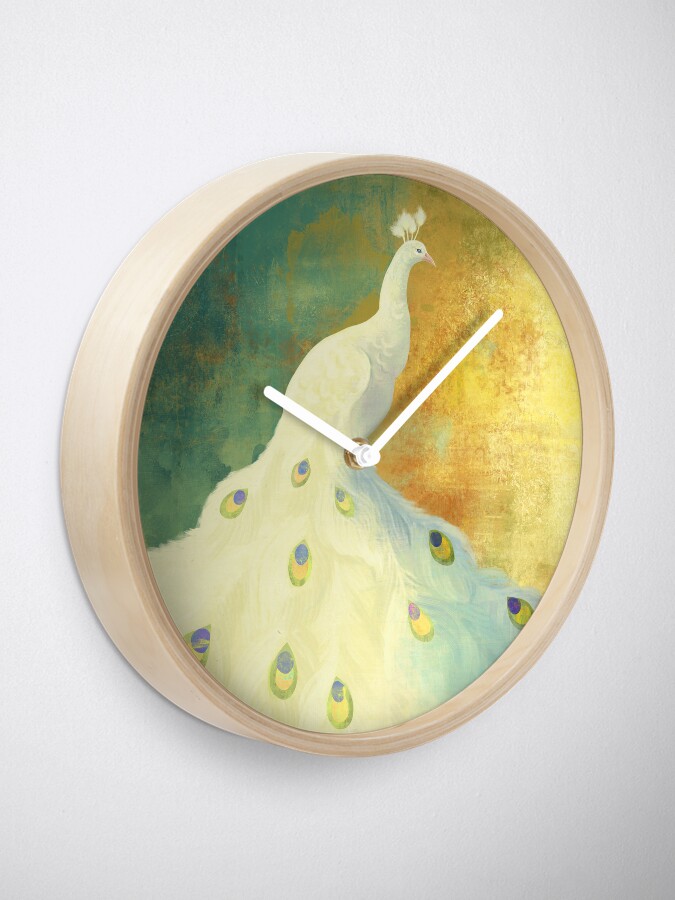 Thumbnail 1 of 4, Clock, White Peacock designed and sold by beesants.