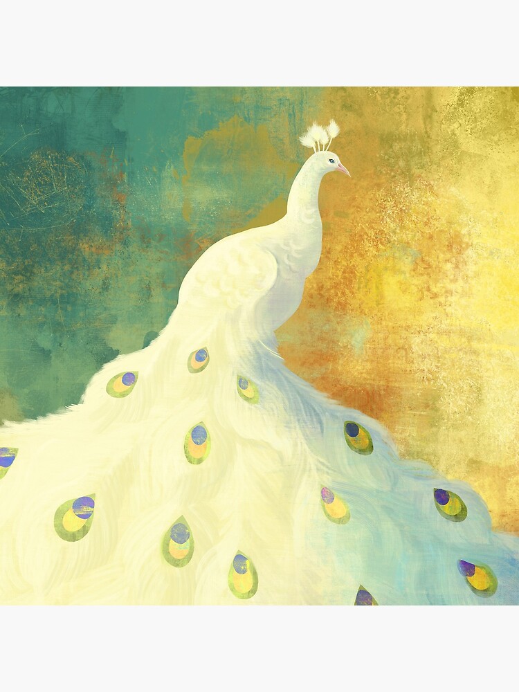 Thumbnail 4 of 4, Clock, White Peacock designed and sold by beesants.
