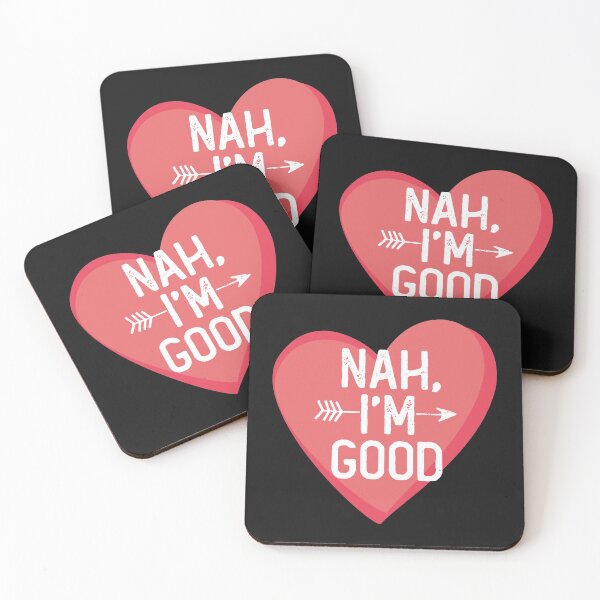Item preview, Nah I'm Good Funny Anti Valentines Day Humor Saying Big Red Heart Arrow designed and sold by alenaz.