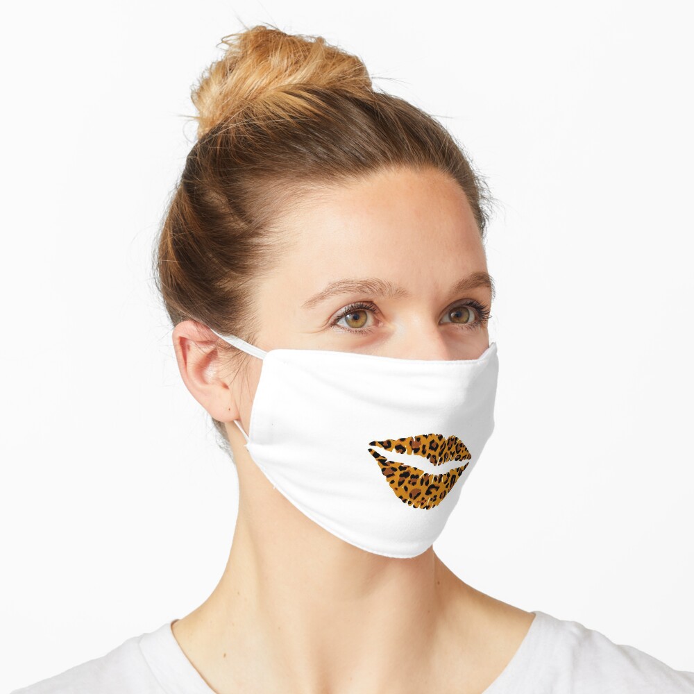 Leopard Leo Print Kuss Mund Kiss Kussmund Lippen Maske Von Borndesign Redbubble