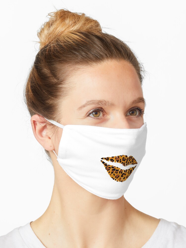 Leopard Leo Print Kuss Mund Kiss Kussmund Lippen Maske Von Borndesign Redbubble