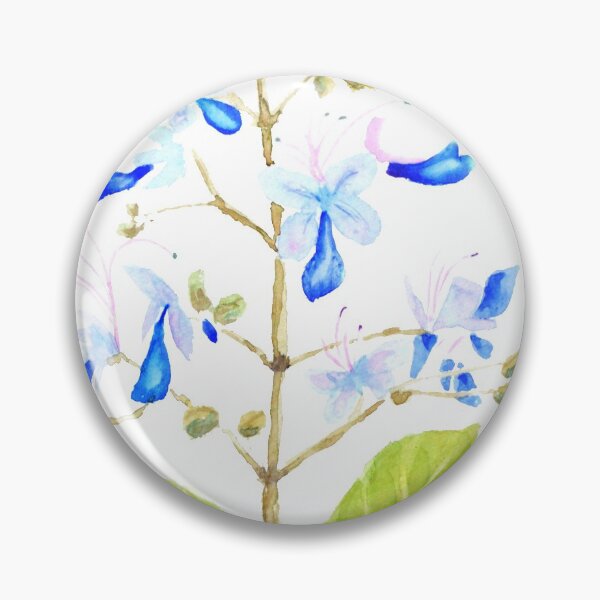 Item preview, hand painted blue butterfly flowers watercolor  designed and sold by SelenePaintings .