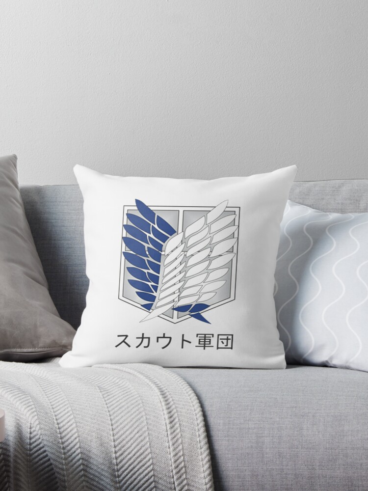 Attack On Titan Shingeki No Kyojin Logo Snk Throw Pillow By Mms18 Redbubble