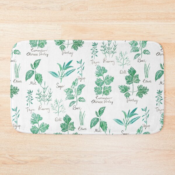 Item preview, green herbs leaves family watercolor  designed and sold by ColorandColor.