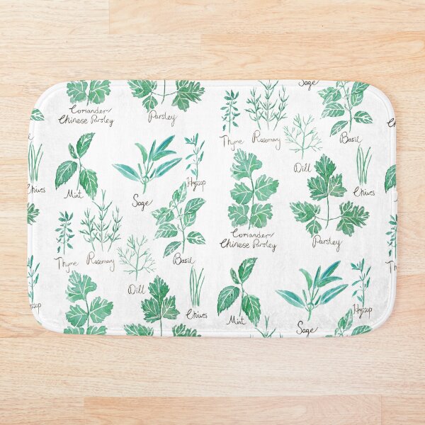 Item preview, green herbs leaves family watercolor  designed and sold by SelenePaintings .