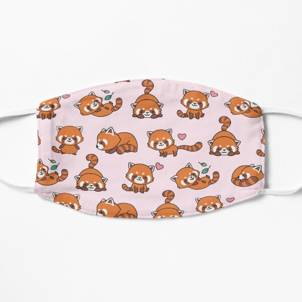 Red Panda Pattern Flat Mask