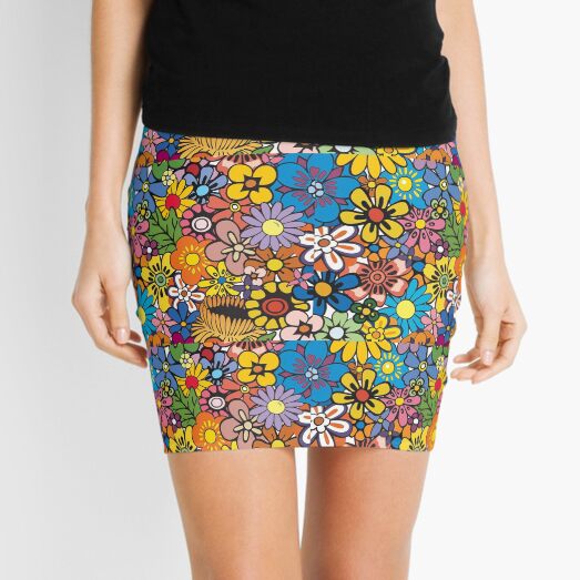 retro floral pencil skirt