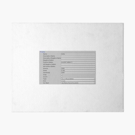 Input Jump Settings Art Board Print