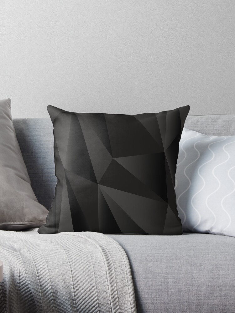 black textured throw pillow