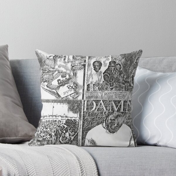 Kendrick Lamar Album Covers Sketch Art Throw Pillow