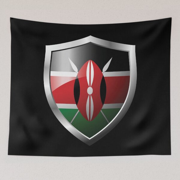 Item preview, Strong Kenya Flag Shield Country designed and sold by HelloFromAja.
