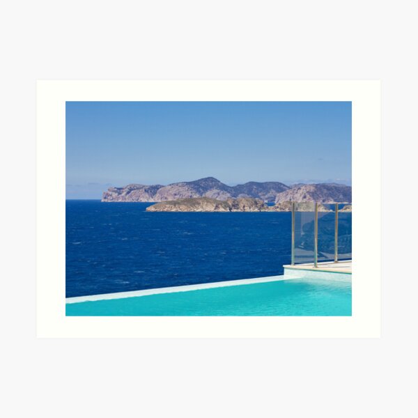 Infinity pool overlooking the Mediterranean Sea Art Print