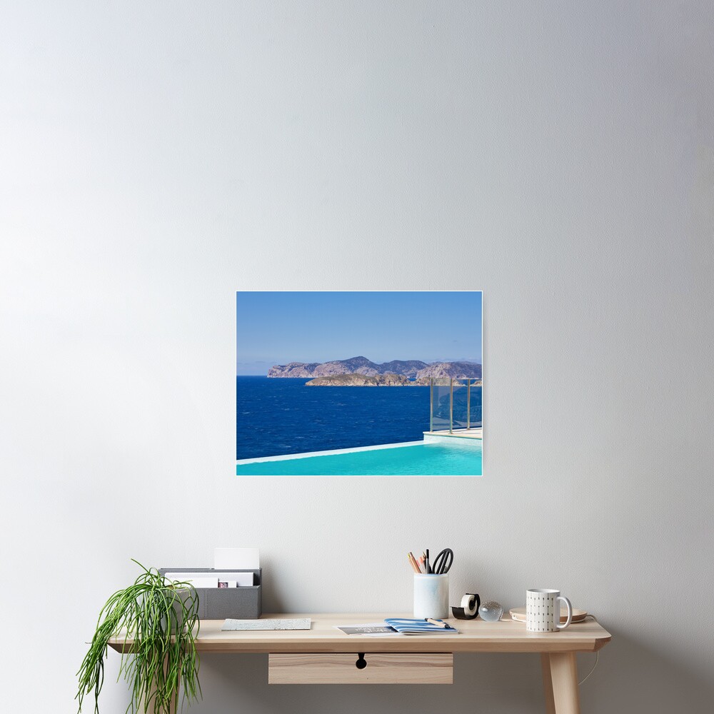 Infinity pool overlooking the Mediterranean Sea Poster