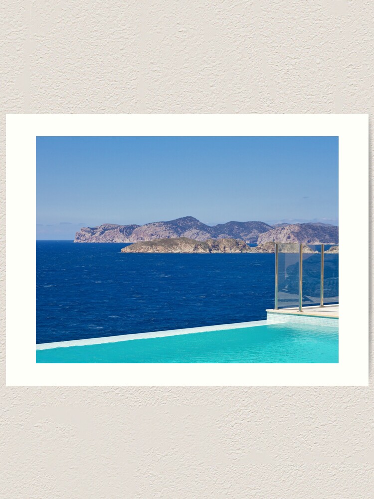 Alternate view of Infinity pool overlooking the Mediterranean Sea Art Print