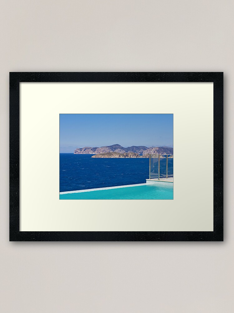 Alternate view of Infinity pool overlooking the Mediterranean Sea Framed Art Print