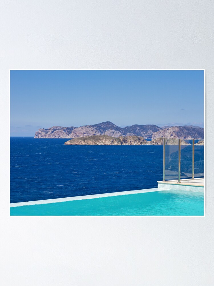 Alternate view of Infinity pool overlooking the Mediterranean Sea Poster