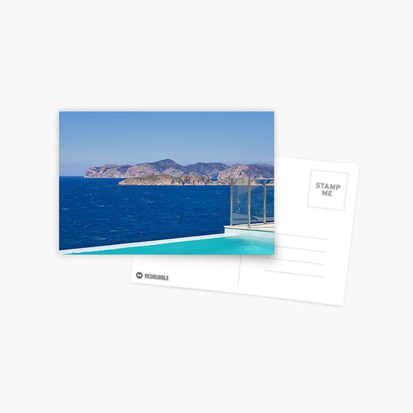 Infinity pool overlooking the Mediterranean Sea Postcard