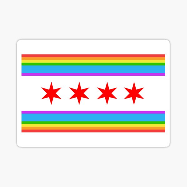 Chicago Rainbow Pride Flag 2015 Sticker