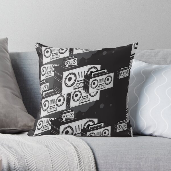 80s Boom Box Cloud Throw Pillow