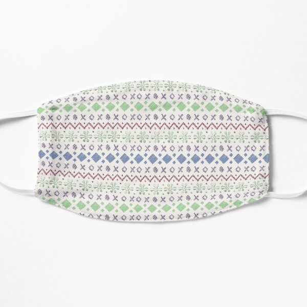 Fairisle pattern - Green & Blue Mask