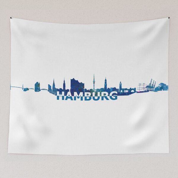 Item preview, Hamburg Germany Skyline Silhouette Strong with Text  designed and sold by artshop77.