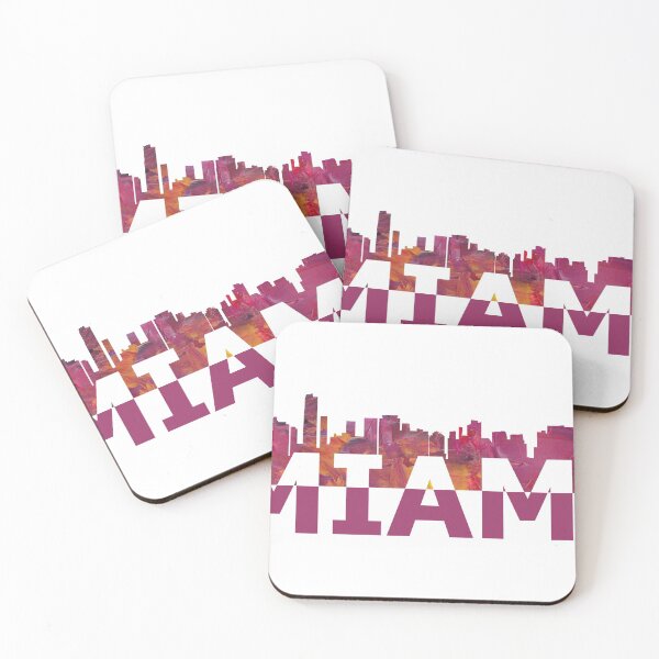 Artikelvorschau, Miami Florida Skyline Silhouette stark mit Text entworfen und verkauft von artshop77.