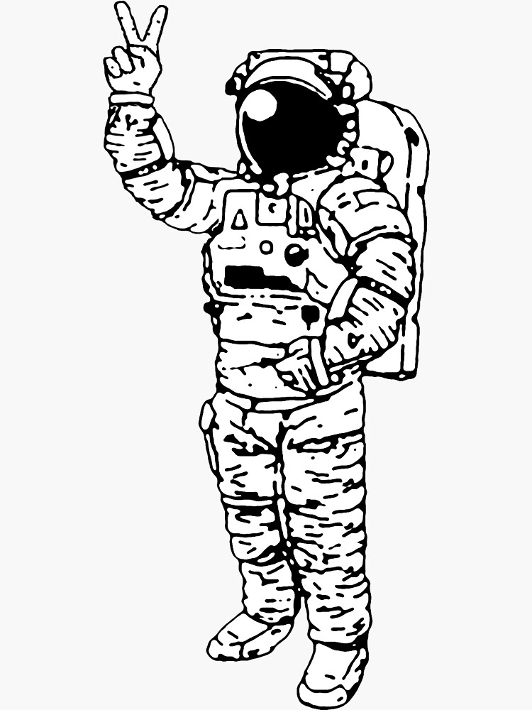 Discover Astronaut Peace Sticker