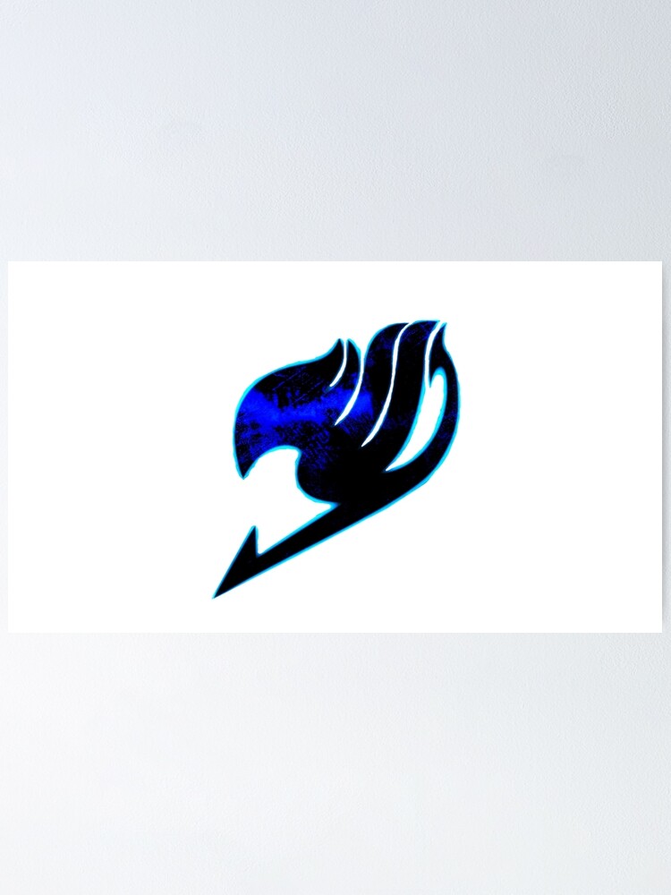 Fairy Tail Lightning Blue Symbol Poster By Secarus Redbubble