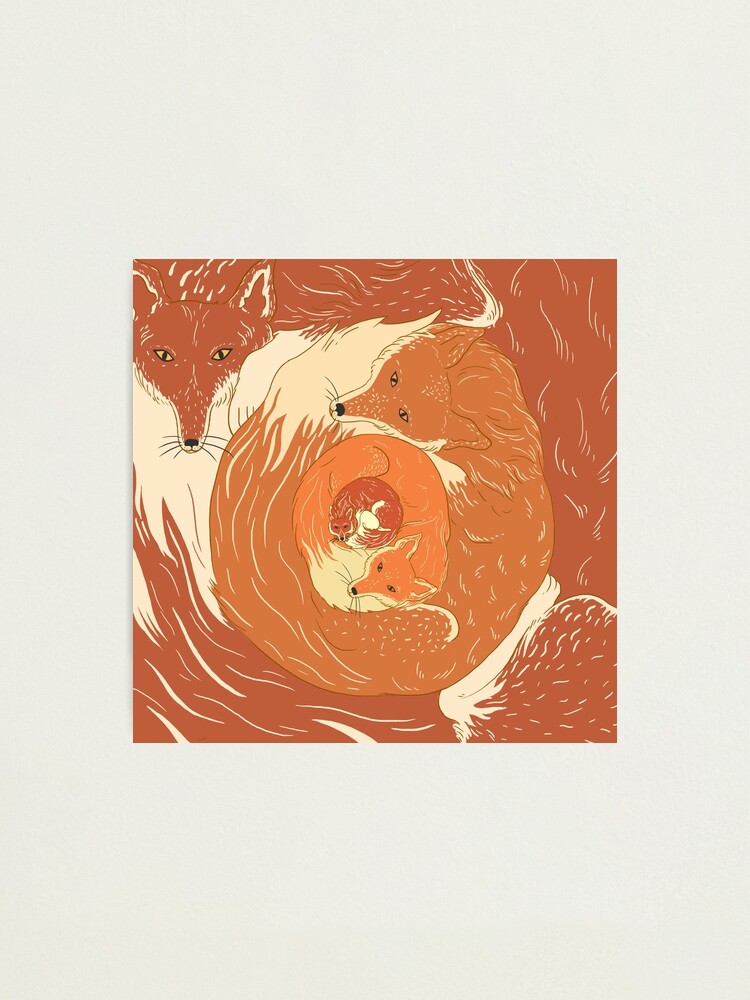 Thumbnail 1 of 3, Photographic Print, Foxes designed and sold by beesants.