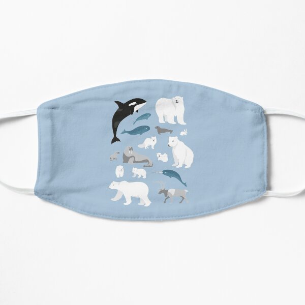 arctic animals solo Flache Maske